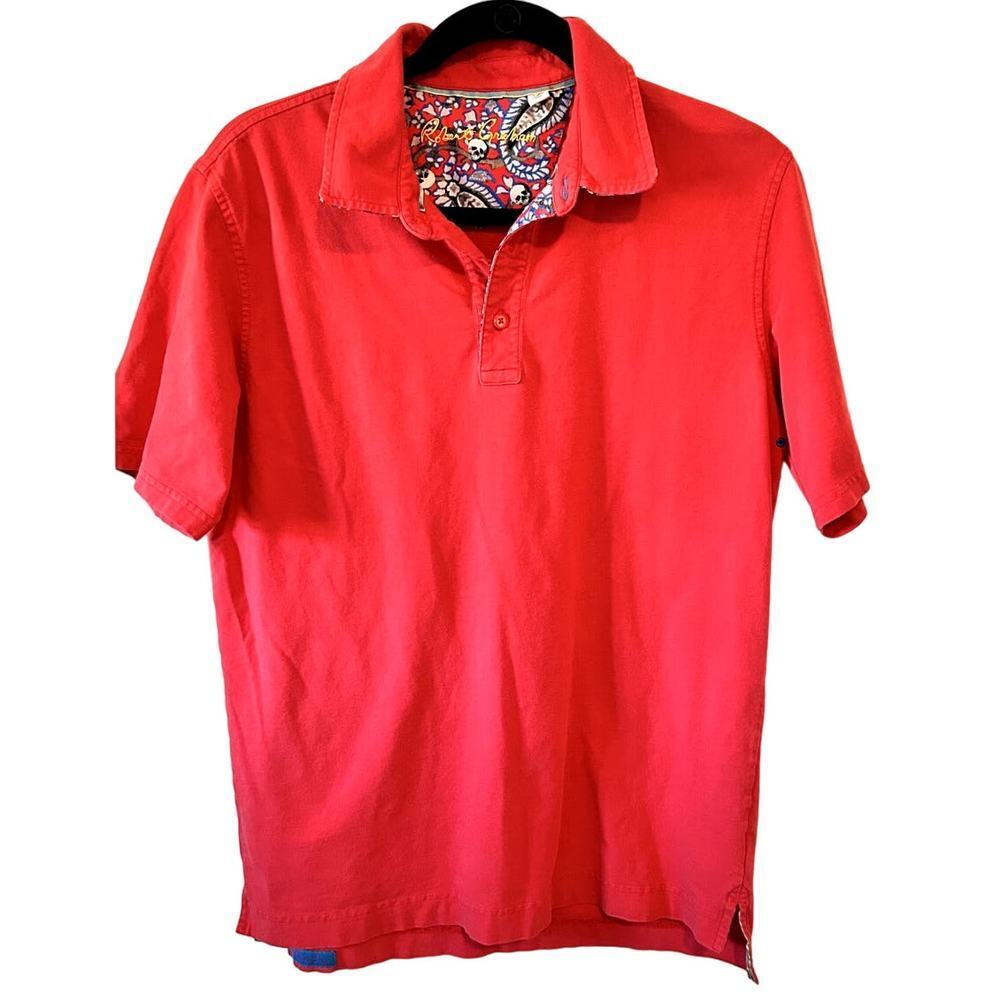 ROBERT GRAHAM Men's Short Sleeve Collared Pullover Skull Placket Polo Shirt Sz M